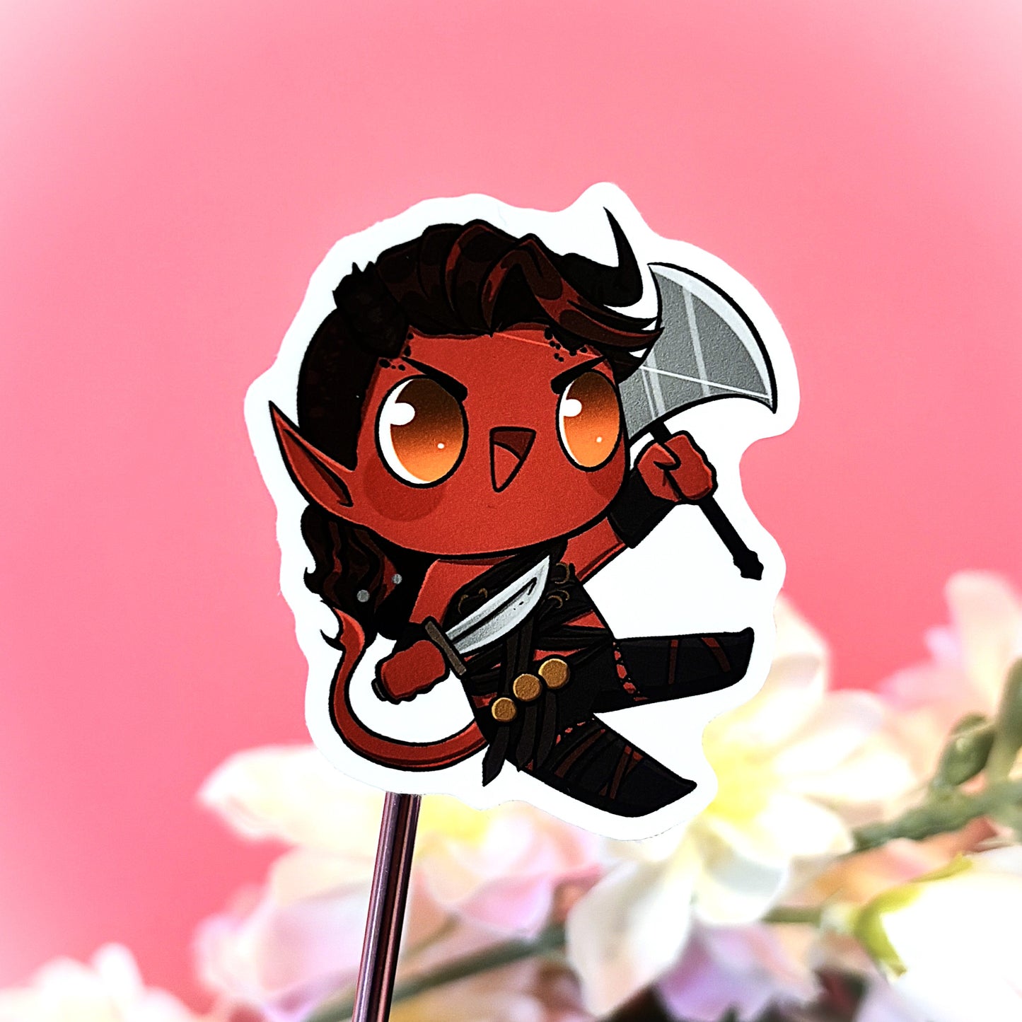KARLACH Baldur's GATE inspired STICKER (matching BG3 keychain available)