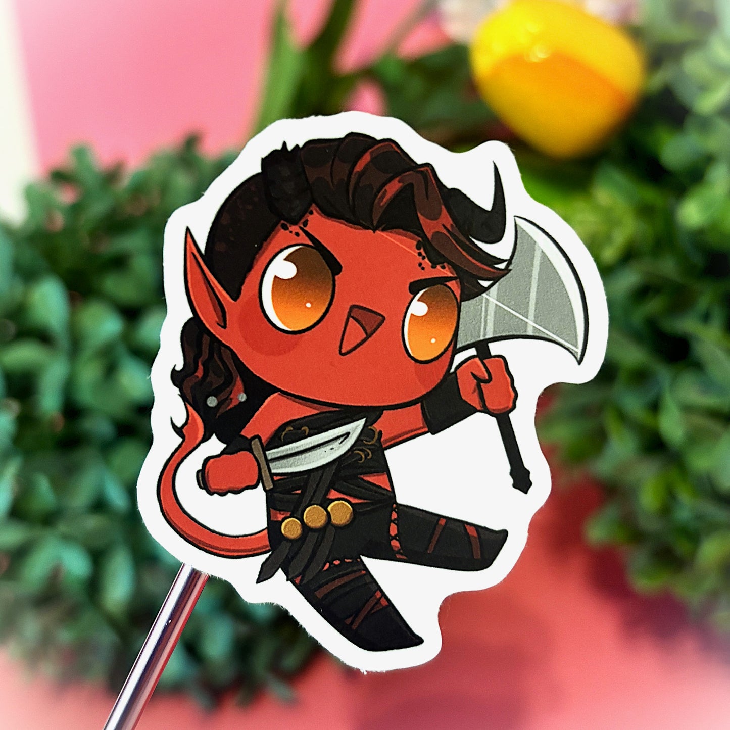 KARLACH Baldur's GATE inspired STICKER (matching BG3 keychain available)