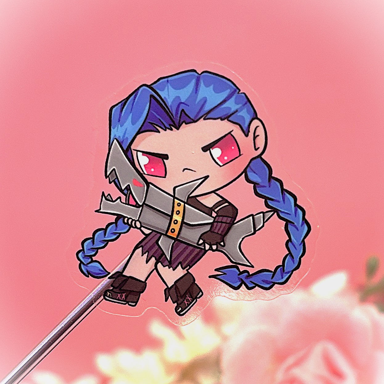 Jinx Sticker – Chaotic Charm of Arcane in Transparent Vinyl