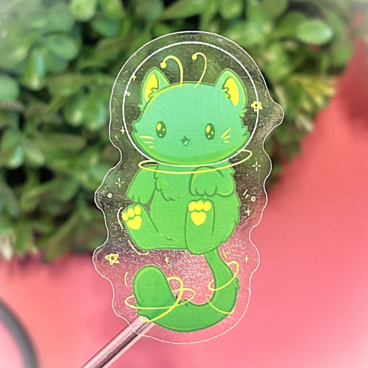 Green Alien Cat Sticker