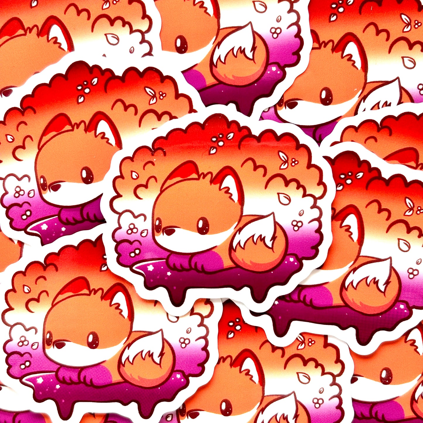 Fox Sticker with Hidden Lesbian Flag