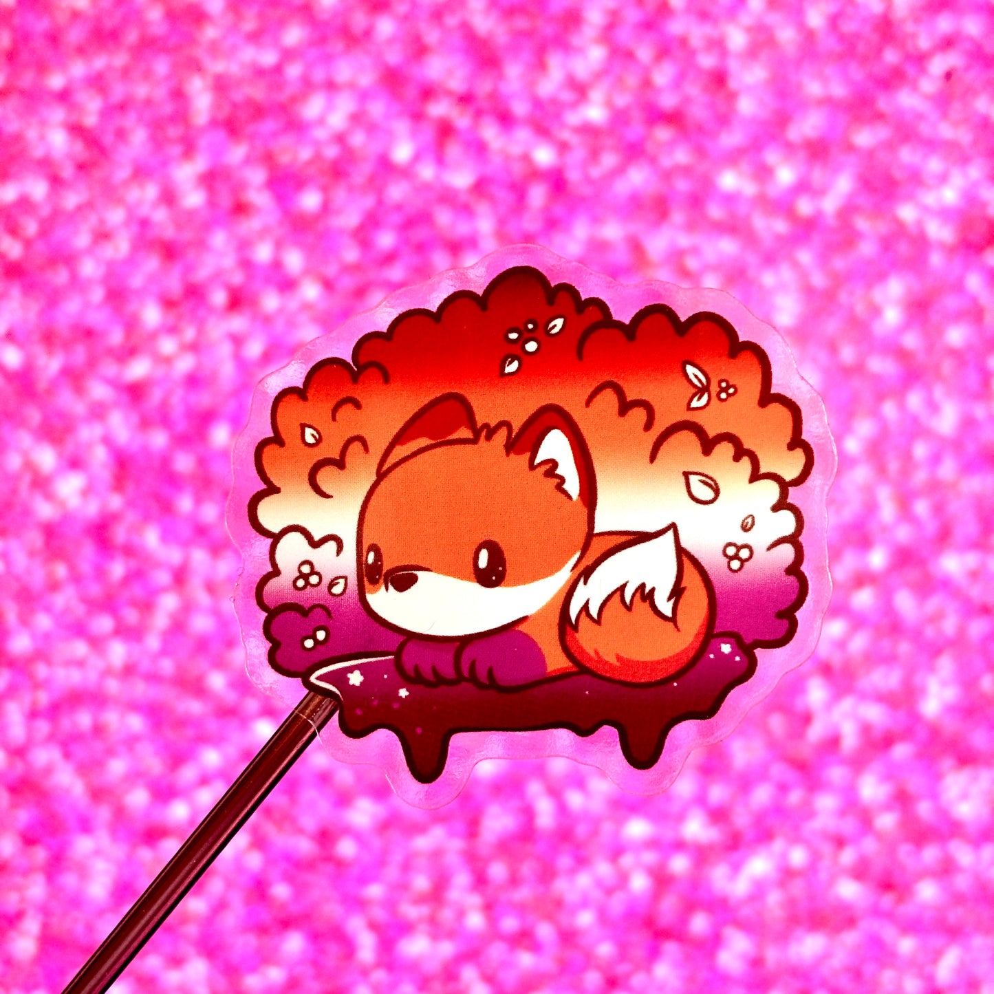 Fox Sticker with Hidden Lesbian Flag