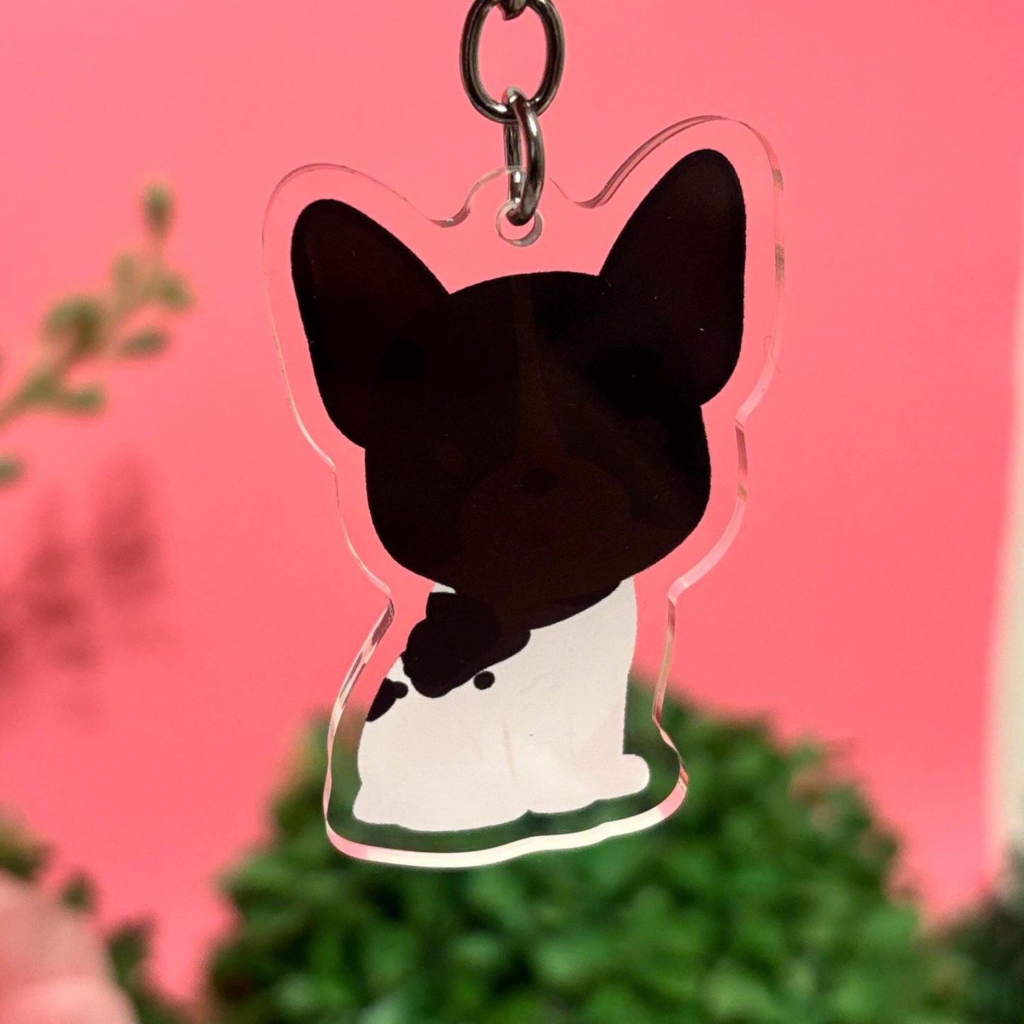 White and Black French Bulldog Keychain (More Colors In My Shop)