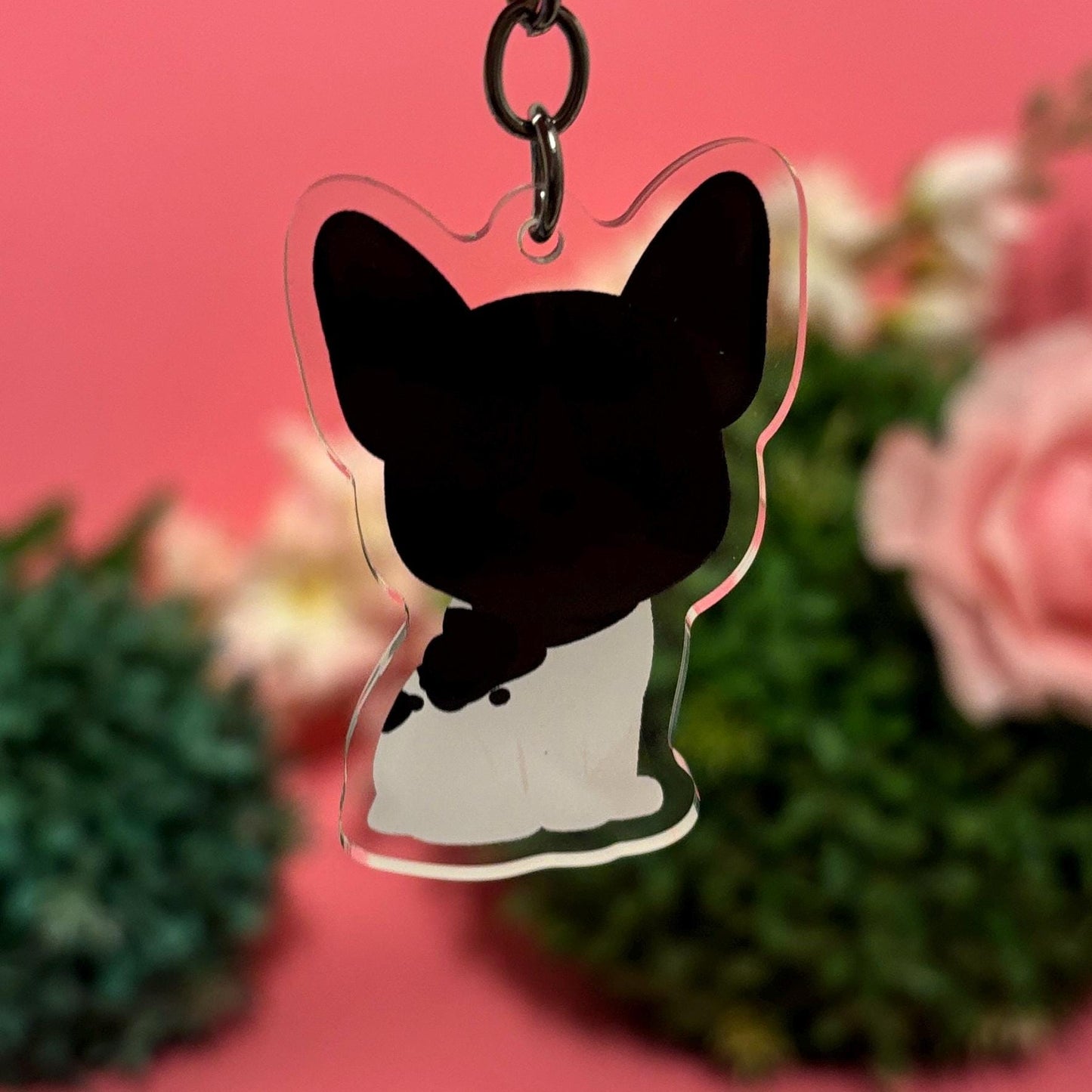 White and Black French Bulldog Keychain (More Colors In My Shop)
