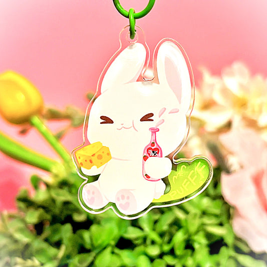 Lactose-Intolerant Bunny Keychain (Matching Sticker Available)