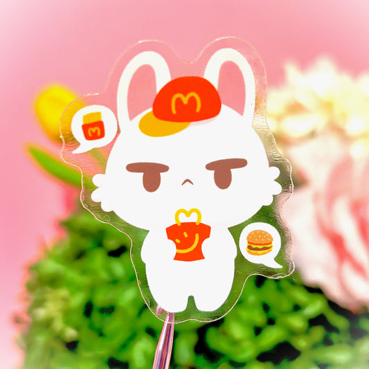 McBunny transparent sticker (matching McDonald's fast food bunny keychain also available)