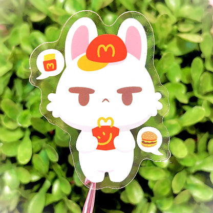 McBunny transparent sticker (matching McDonald's fast food bunny keychain also available)