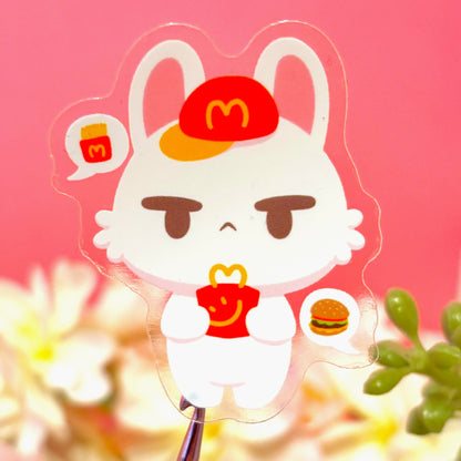 McBunny transparent sticker (matching McDonald's fast food bunny keychain also available)