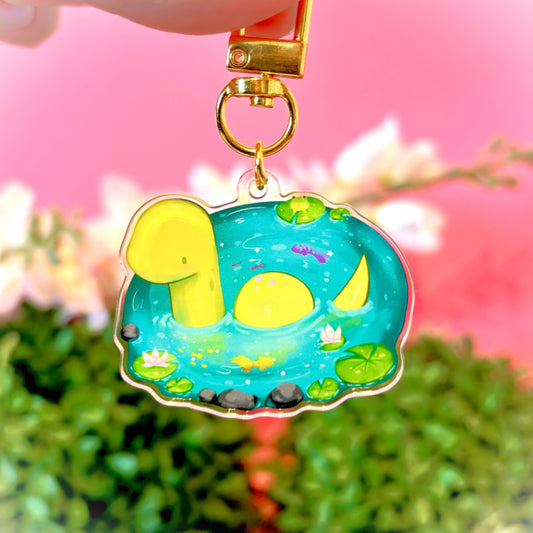 Cute Loch Ness Dinosaur Keychain (matching sticker available)