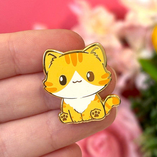 Charming Orange And White Tabby Cat Pin – Perfect For Tabby Lovers! [More Colors and Breeds Available in My Shop]