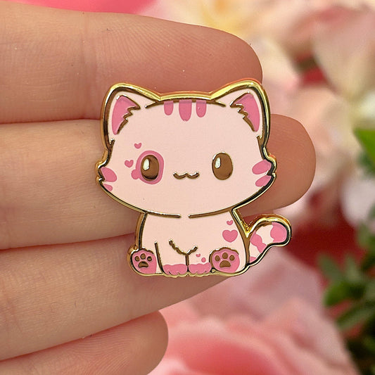 Sweet Valentine Pink Cat Pin – Purrfect For Lovebirds! [More Colors and Breeds Available in My Shop]