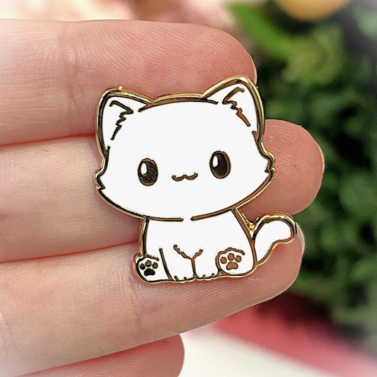 Elegant White Cat Pin – For Cat Lovers! [More Colors and Breeds Available in My Shop]