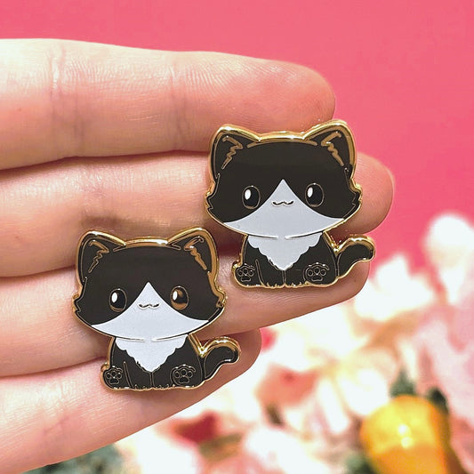 Adorable Tuxedo Cat Pin With White Face And Black Paws [More Colors and Breeds Available in My Shop]