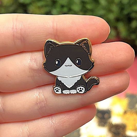 Charming Tuxedo Cat Pin With White Face And Paws [More Colors and Breeds Available in My Shop]