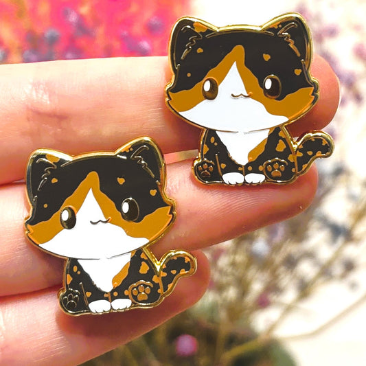 Elegant Calico Tortoiseshell Cat Pin – Celebrate Their Unique Beauty! [More Colors and Breeds Available in My Shop]