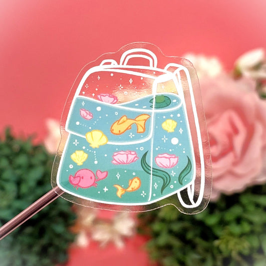 Aquarium Backpack Sticker – A Tiny Ocean Adventure