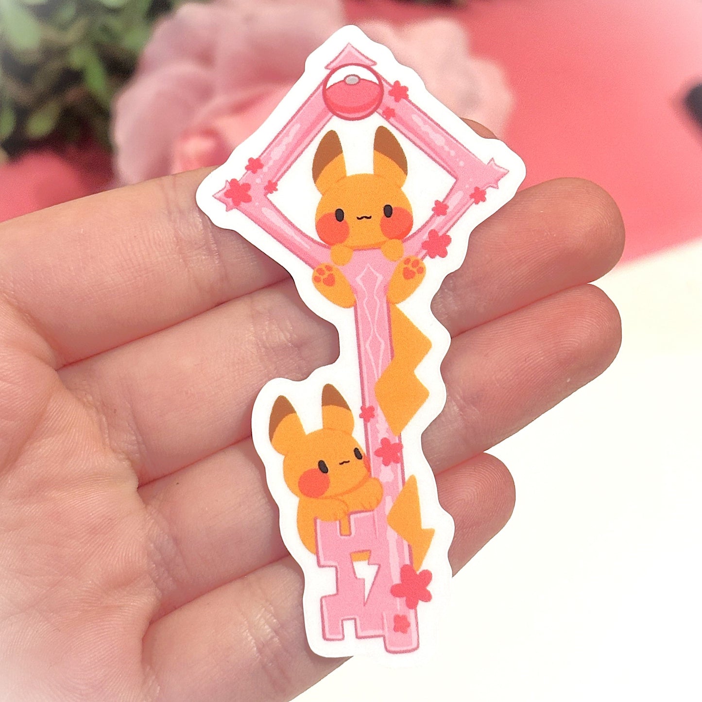 Pika Key Transparent Sticker – Electric Charm for Any Surface!