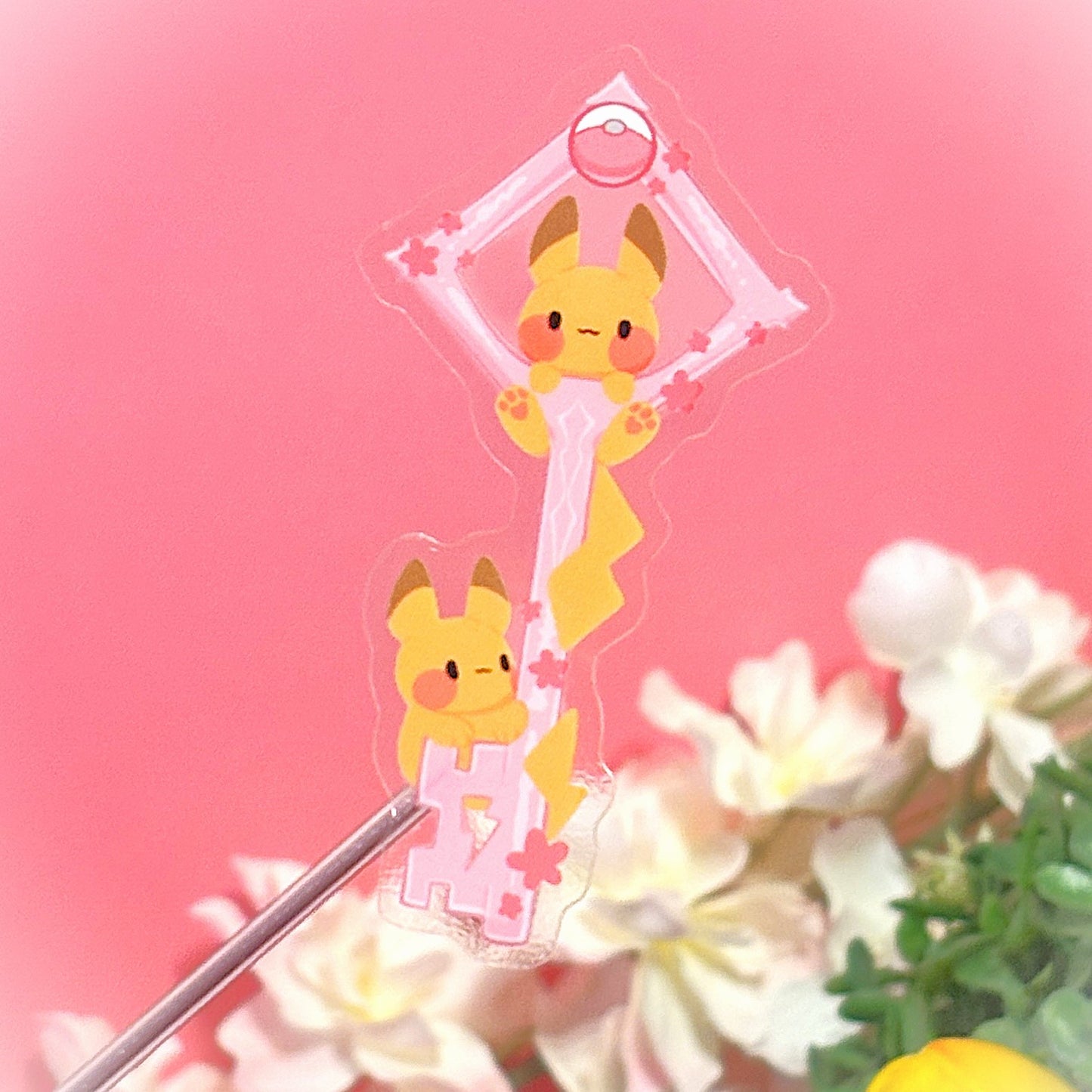 Pika Key Transparent Sticker – Electric Charm for Any Surface!