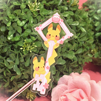 Pika Key Transparent Sticker – Electric Charm for Any Surface!