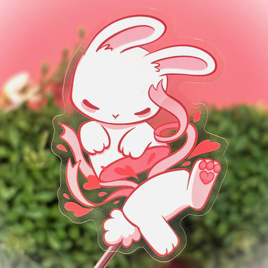 Lightly Gore Pink Bunny Sticker – Sweet with a Twist!