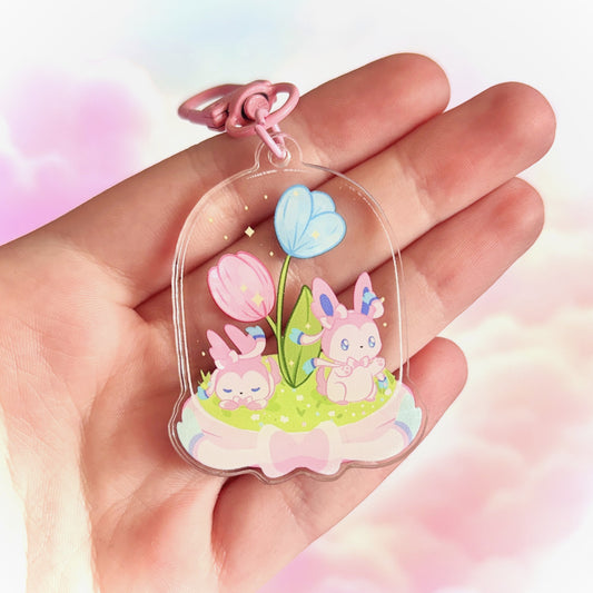 Poke Sylveon Terrarium Keychain – Enchanting Fairy Charm