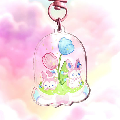 Poke Sylveon Terrarium Keychain – Enchanting Fairy Charm