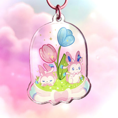 Poke Sylveon Terrarium Keychain – Enchanting Fairy Charm