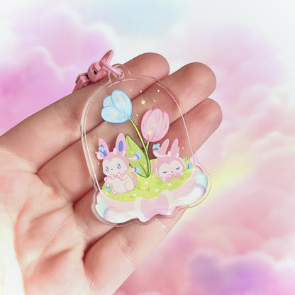 Poke Sylveon Terrarium Keychain – Enchanting Fairy Charm