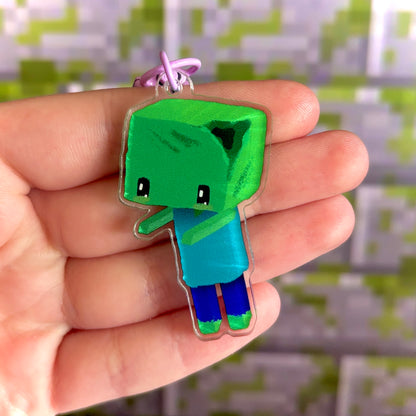 Cute Minecraft Zombie Keychain – Undead, But Adorable!