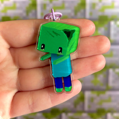 Cute Minecraft Zombie Keychain – Undead, But Adorable!