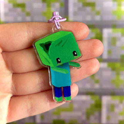 Cute Minecraft Zombie Keychain – Undead, But Adorable!