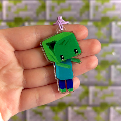 Cute Minecraft Zombie Keychain – Undead, But Adorable!