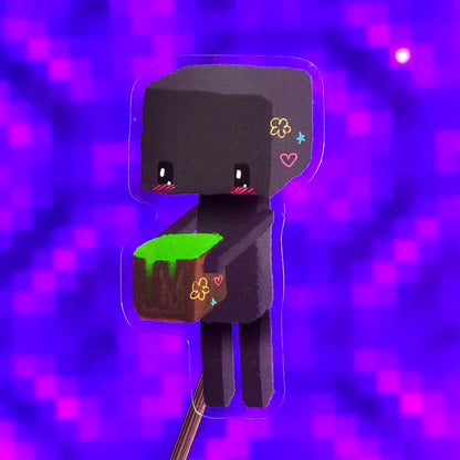 Cute Enderman Transparent Sticker – Mysterious & Adorable!