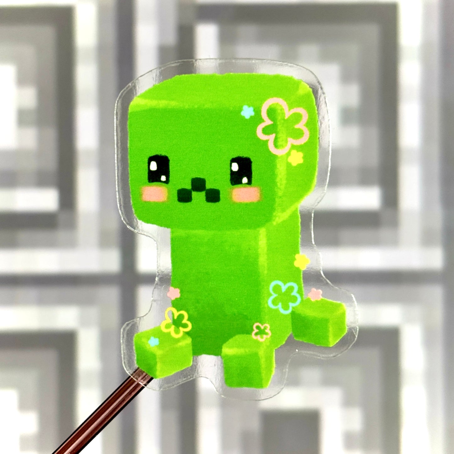 Cute Creeper Transparent Sticker – Tiny But Explosive!