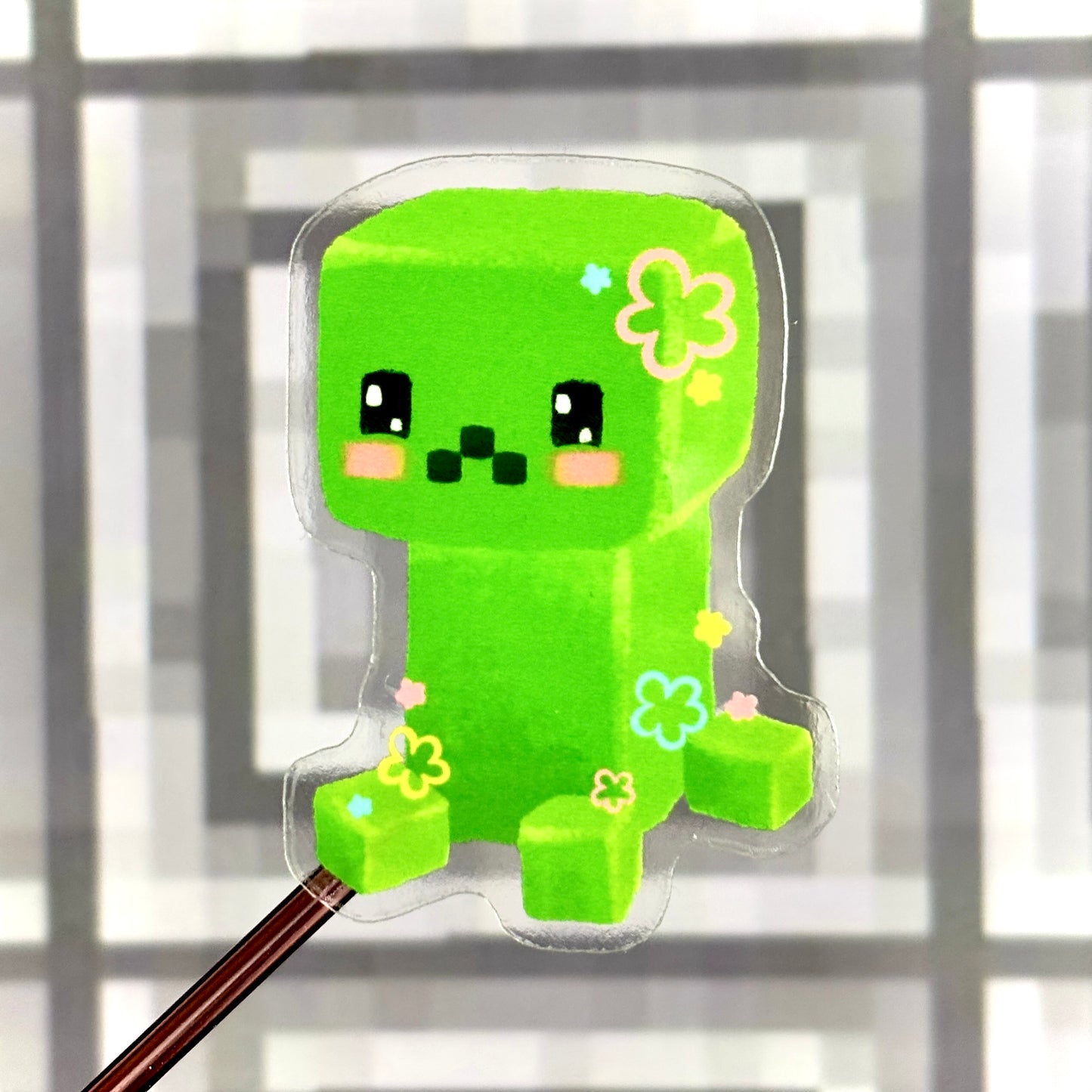 Cute Creeper Transparent Sticker – Tiny But Explosive!