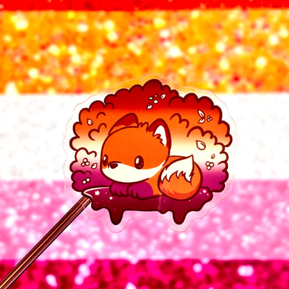 Fox Sticker with Hidden Lesbian Flag