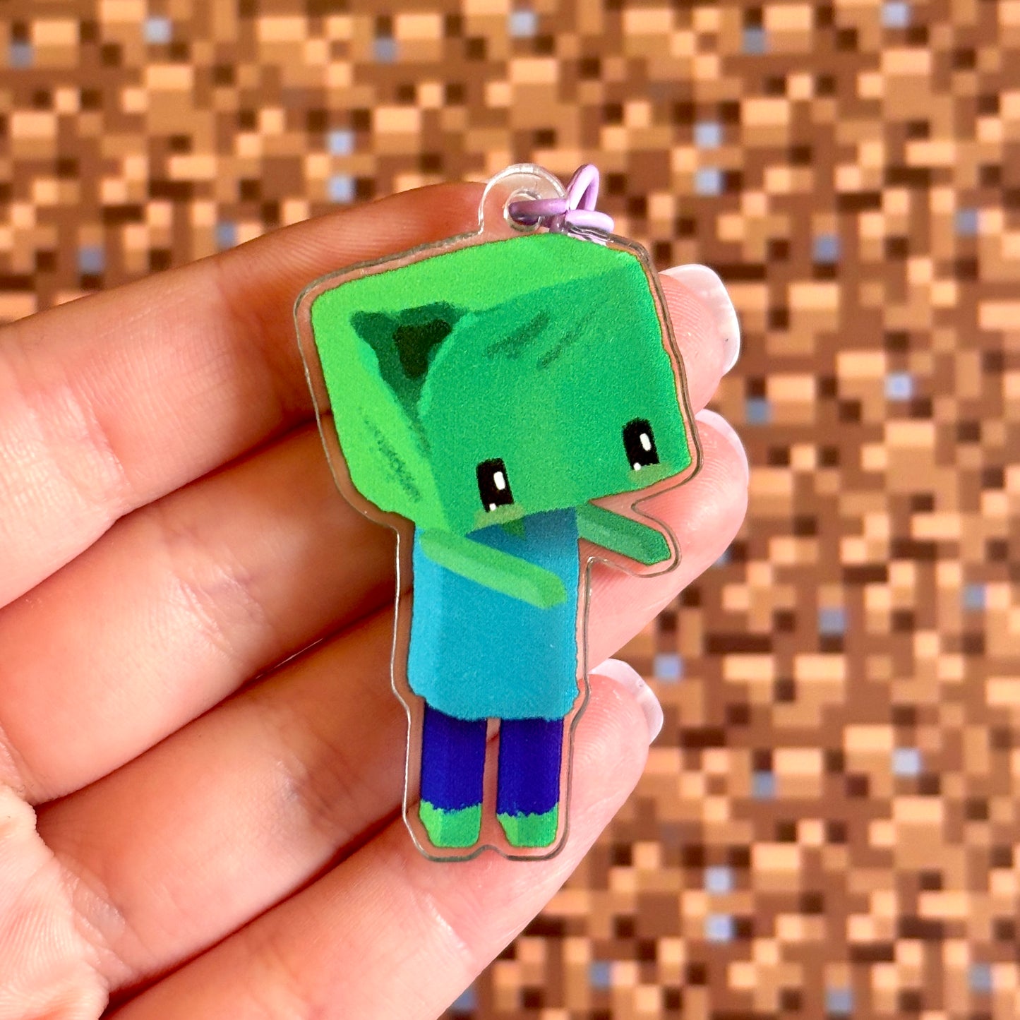 Cute Minecraft Zombie Keychain – Undead, But Adorable!