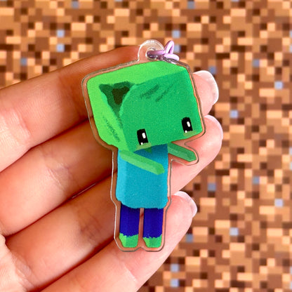 Cute Minecraft Zombie Keychain – Undead, But Adorable!