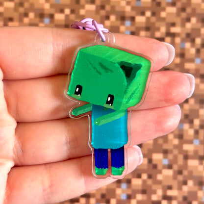 Cute Minecraft Zombie Keychain – Undead, But Adorable!