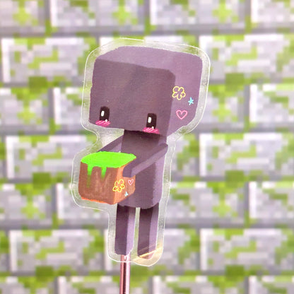 Cute Enderman Transparent Sticker – Mysterious & Adorable!