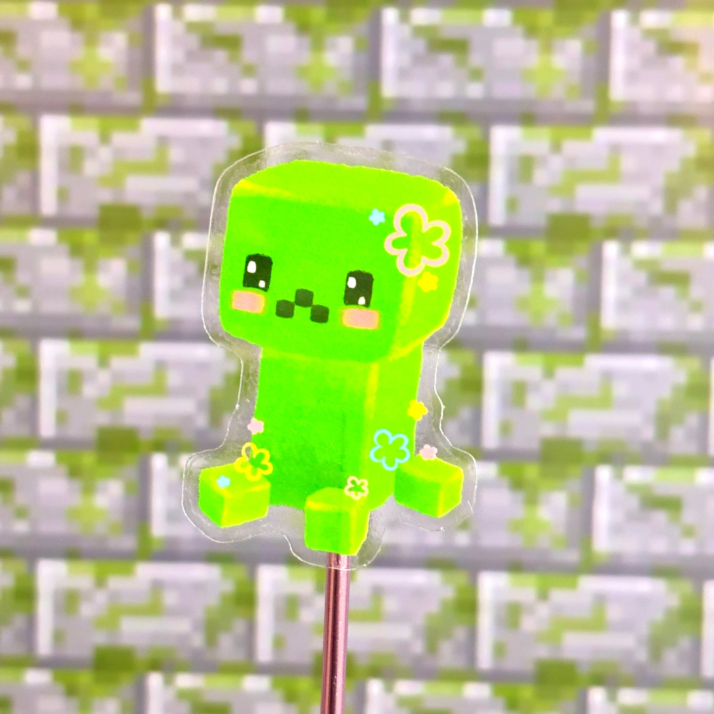 Cute Creeper Transparent Sticker – Tiny But Explosive!