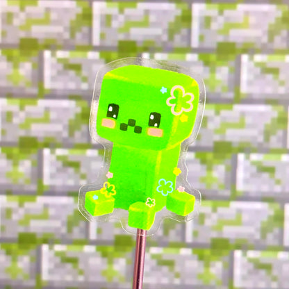 Cute Creeper Transparent Sticker – Tiny But Explosive!