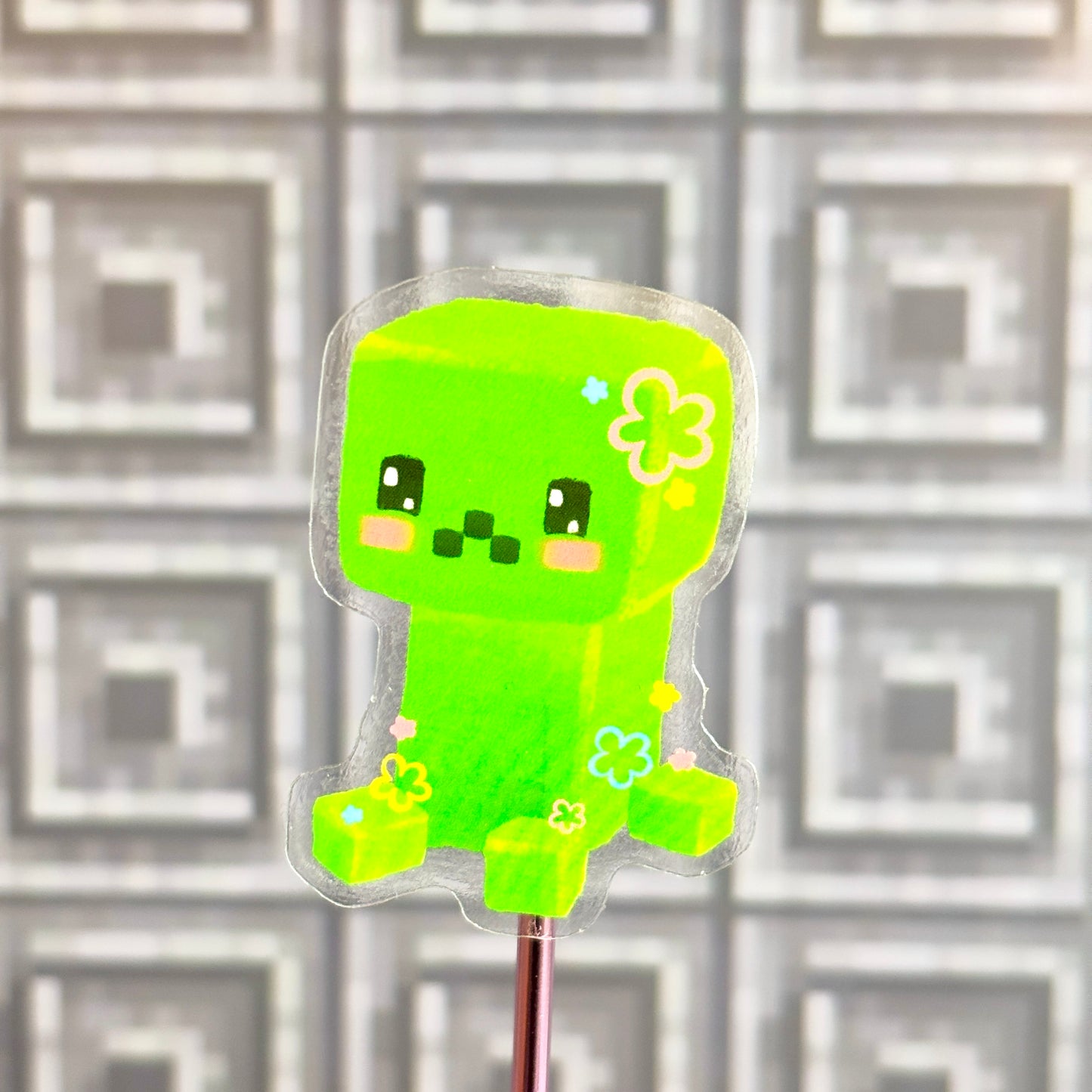 Cute Creeper Transparent Sticker – Tiny But Explosive!