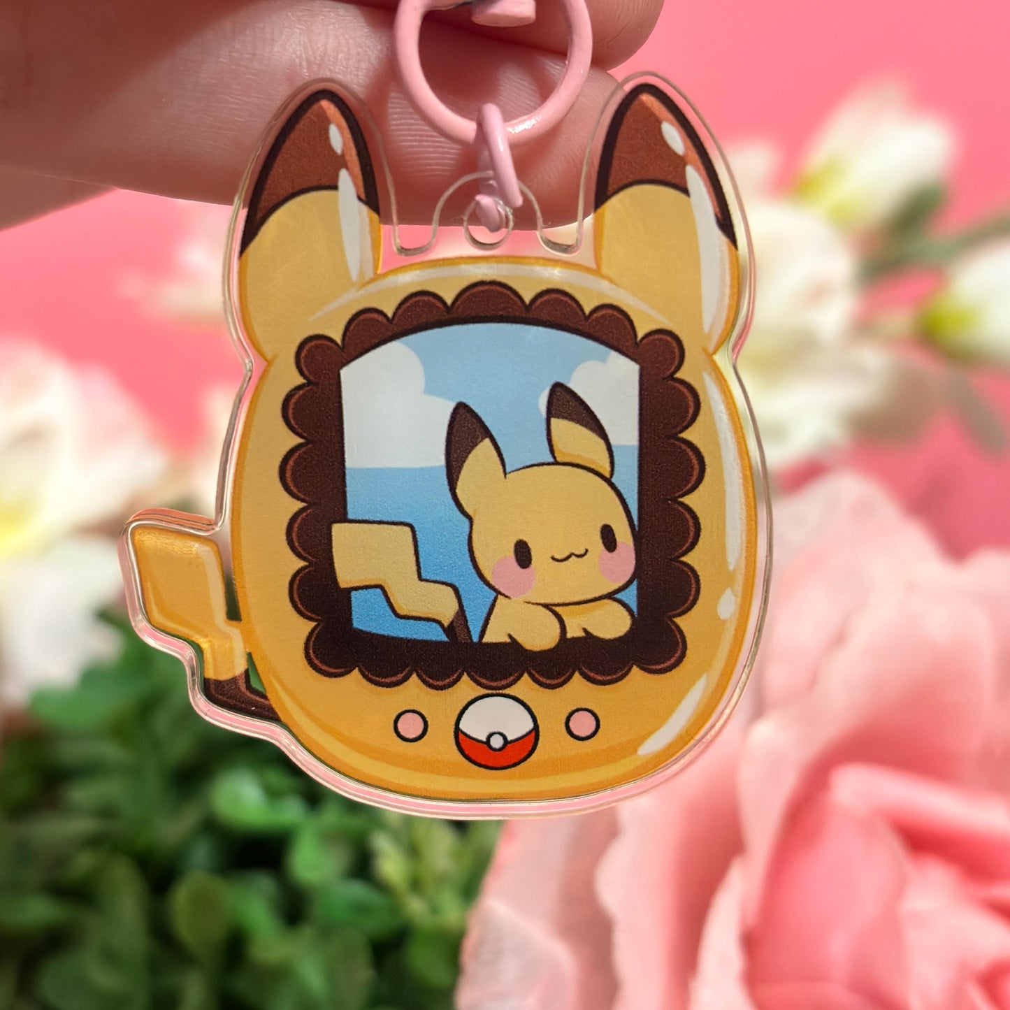 Unique Pika Tamagotchi Poke Keychain