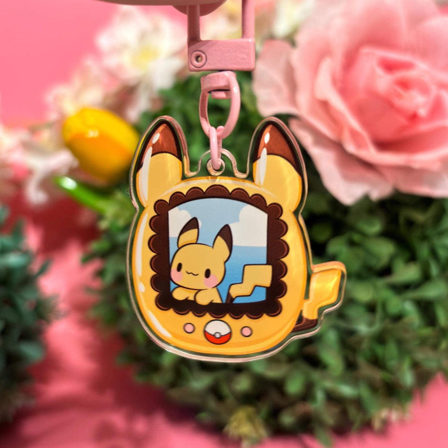 Unique Pika Tamagotchi Poke Keychain