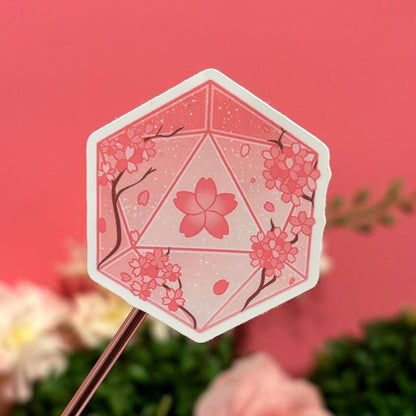D&D SAKURA FLOWERS Dice D20 DnD Sticker