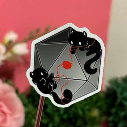 D&D Black Cats Dice D20 DnD Sticker