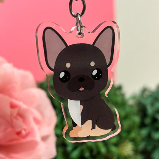 Black French Bulldog Keychain With Tan Front (More Colors In My Shop)