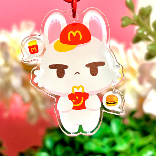 McBunny keychain (matching McDonald's bunny transparent sticker also available)