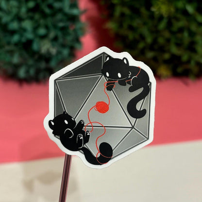 D&D Black Cats Dice D20 DnD Sticker